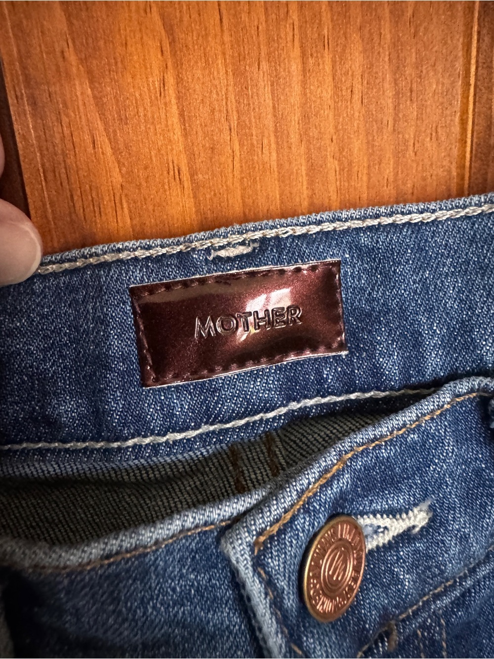MOTHER High Waisted Rider Ankle Step Fray  Crop Jeans - Blue - Picture 5 of 11